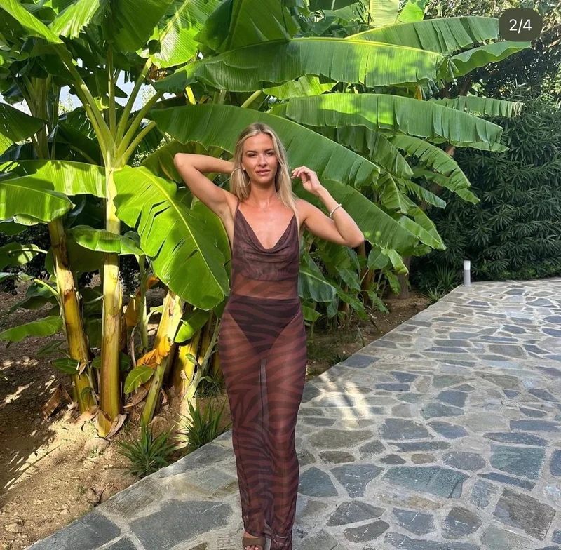 Scorpio Rizing  Zebra La Muse Mesh Maxi Dress for Women | Best Price UAE